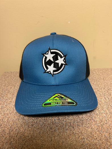 Blue & Black Tri-Star Trucker Hat