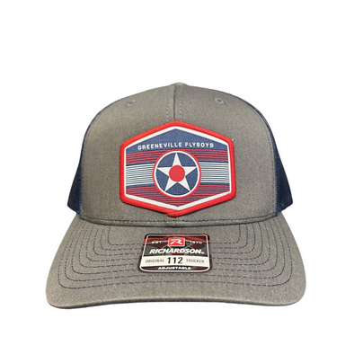 Flyboys Charcoal/Navy Hexagon Patch Trucker Hat