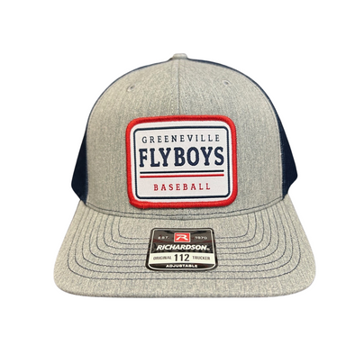 Flyboys Heather Grey Rectangle Patch Trucker Hat